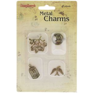 Zestaw Zawieszek Charms ScrapBerry's Bird Songs, 4szt